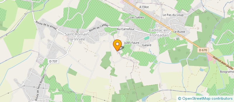 localisation de l'entreprise GFA CHATEAU LA MICHELIERE  SAINT-ROMAIN-LA-VIRVEE