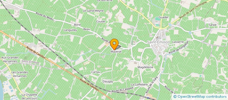 localisation de l'entreprise GFA CHATEAUX MAZERAT ET ANGELUS à SAINT-EMILION