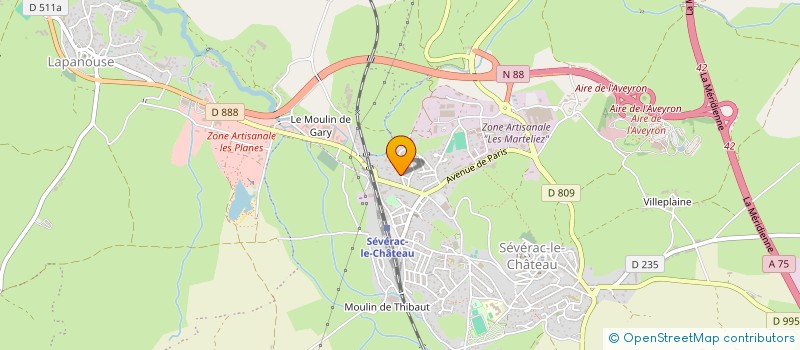 localisation de l'entreprise GFA CHAYRIGUES A LESCURE  SEVERAC D'AVEYRON