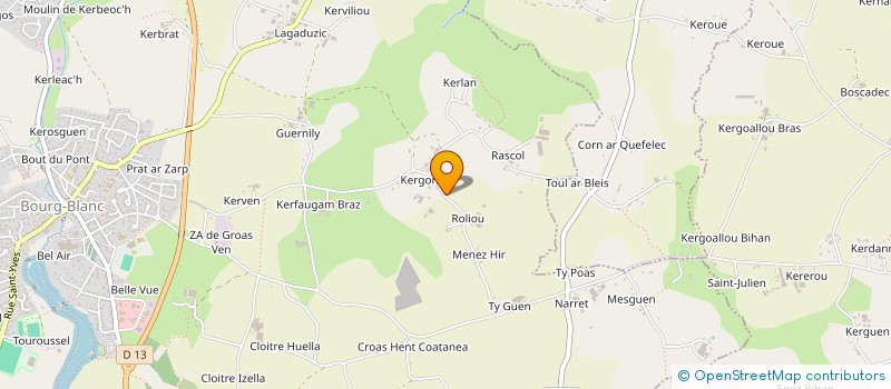 localisation de l'entreprise GFA COMANEN  BOURG-BLANC