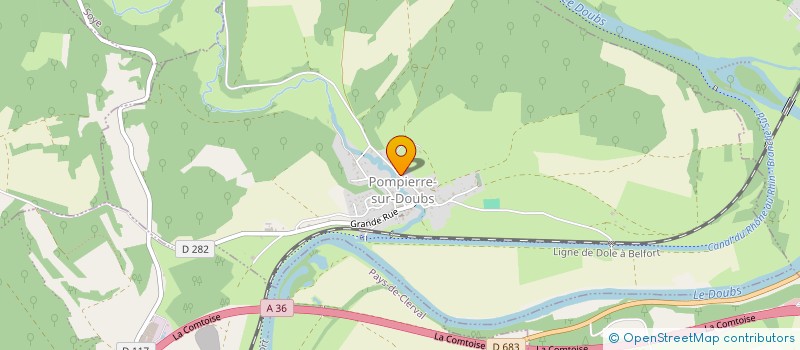 localisation de l'entreprise GFA COURGEY  POMPIERRE-SUR-DOUBS