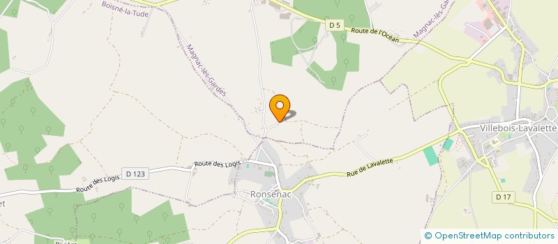 localisation de l'entreprise GFA DE CHAMP ROUZIER à MAGNAC-LAVALETTE-VILLARS
