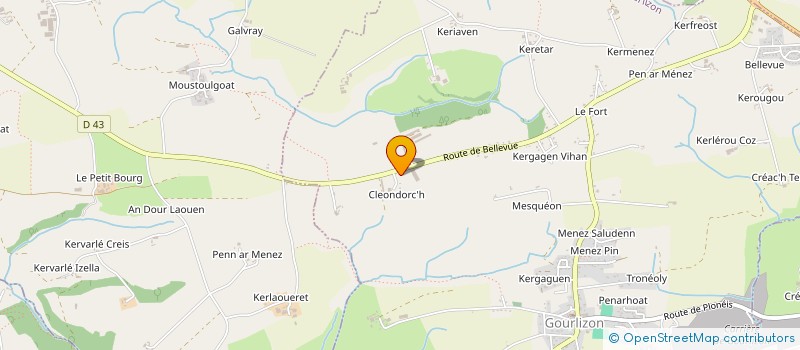 localisation de l'entreprise GFA DE CLEONDORC'H  GOURLIZON
