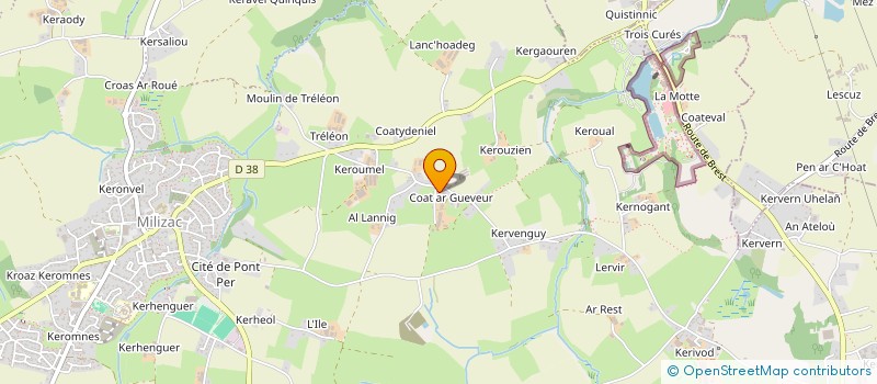 localisation de l'entreprise GFA DE COAT AR GUEVEUR  MILIZAC-GUIPRONVEL