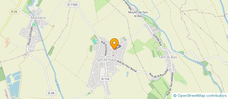 localisation de l'entreprise GFA DE COURCELLES  TART