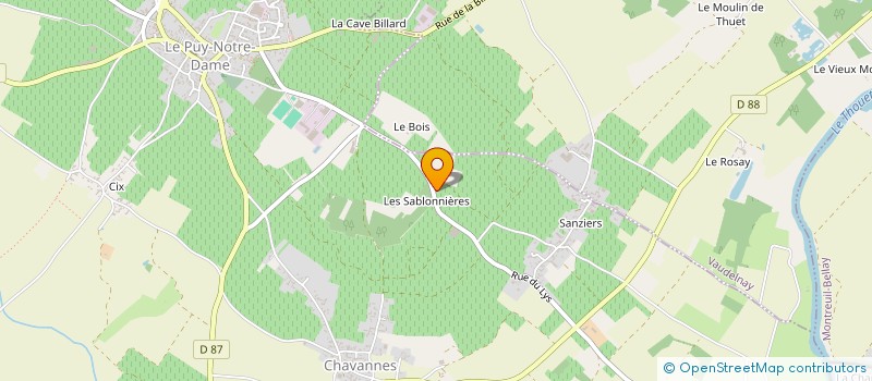 localisation de l'entreprise GFA DE GAILLARDIN  LE PUY-NOTRE-DAME