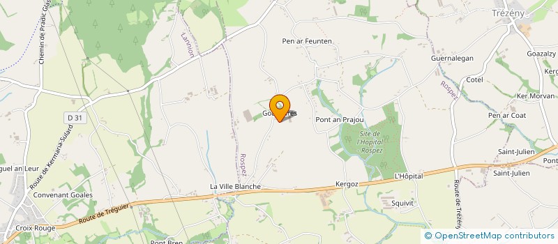 localisation de l'entreprise GFA DE GOAZOURES  ROSPEZ