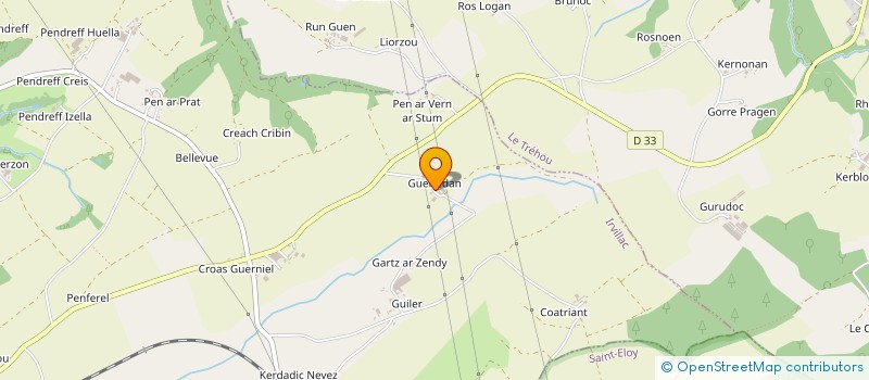 localisation de l'entreprise GFA DE GUERLEDAN  IRVILLAC