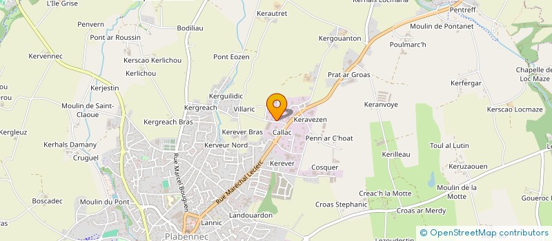 localisation de l'entreprise GFA DE KERAOUTROU  PLABENNEC