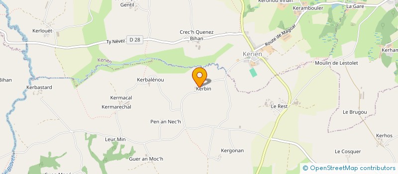 localisation de l'entreprise GFA DE KERBRUN à LANRIVAIN