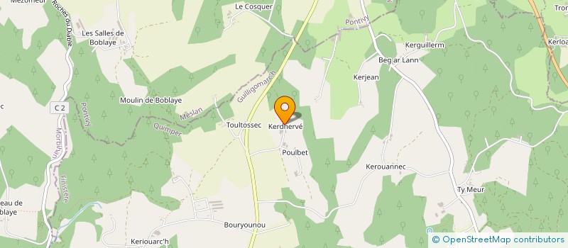 localisation de l'entreprise GFA DE KERDHERVE  GUILLIGOMARC'H