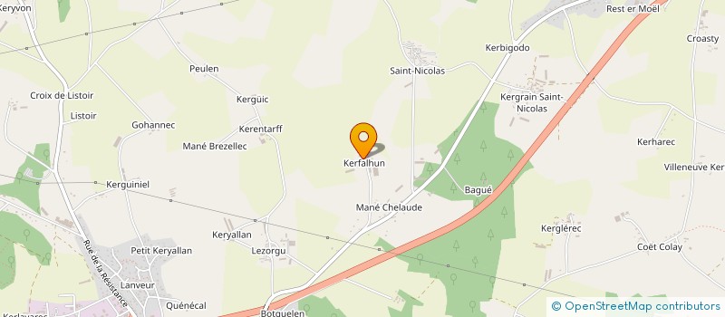 localisation de l'entreprise GFA DE KERFALHUN  LANGUIDIC
