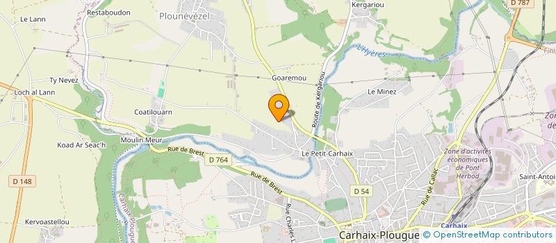 localisation de l'entreprise GFA DE KERGROAS  PLOUNEVEZEL