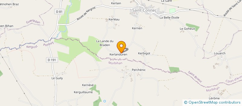 localisation de l'entreprise GFA DE KERLAN  SAINT-GILLES-VIEUX-MARCHE