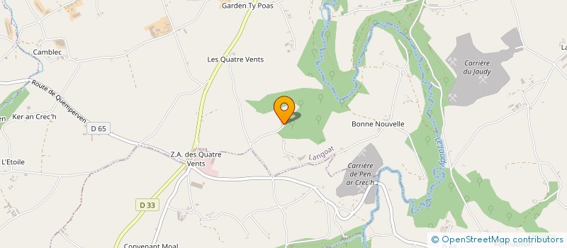 localisation de l'entreprise GFA DE KERLAST  QUEMPERVEN