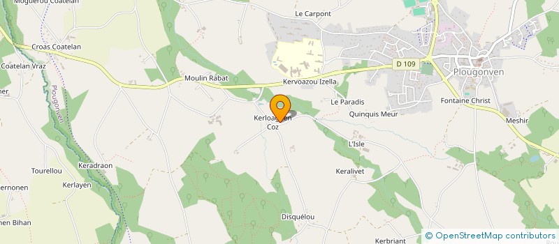 localisation de l'entreprise GFA DE KERLOUET  PLOUGONVEN