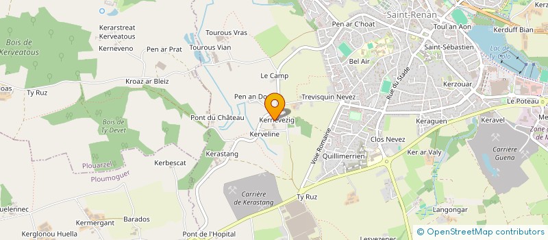 localisation de l'entreprise GFA DE KERNEVEZIC  MILIZAC-GUIPRONVEL