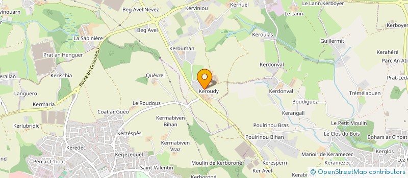 localisation de l'entreprise GFA DE KEROUDY  MILIZAC-GUIPRONVEL