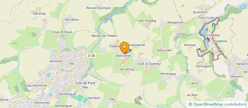 localisation de l'entreprise GFA DE KEROUMEL  MILIZAC-GUIPRONVEL