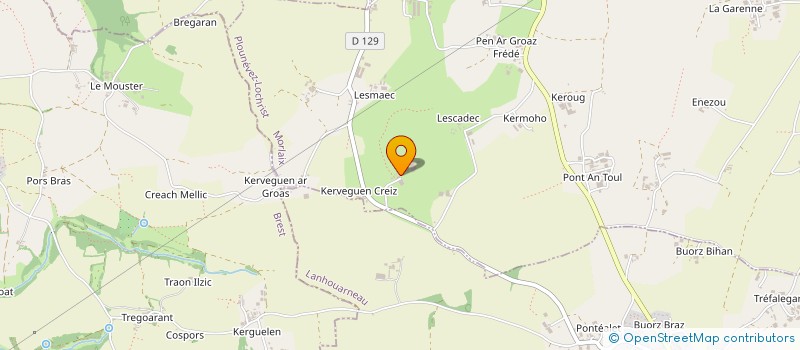 localisation de l'entreprise GFA DE KERVEGUEN  PLOUNEVEZ-LOCHRIST