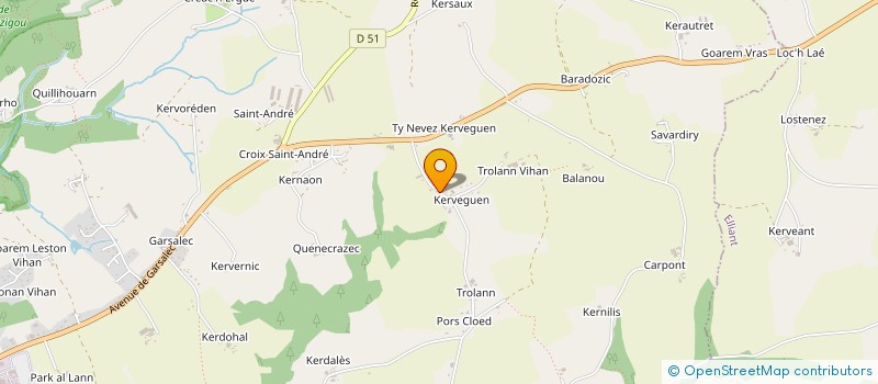 localisation de l'entreprise GFA DE KERVEGUEN  ERGUE GABERIC