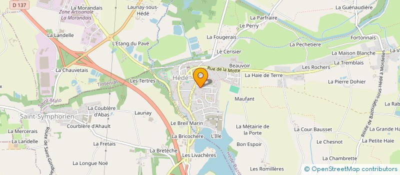 localisation de l'entreprise GFA DE L'AULNE  LANGOUET