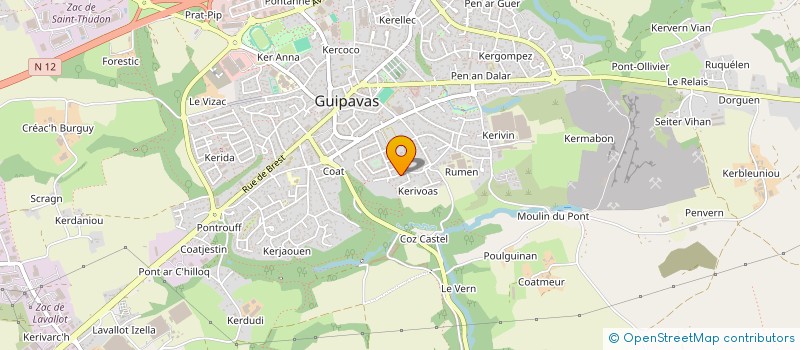 localisation de l'entreprise GFA DE L ELORN à GUIPAVAS