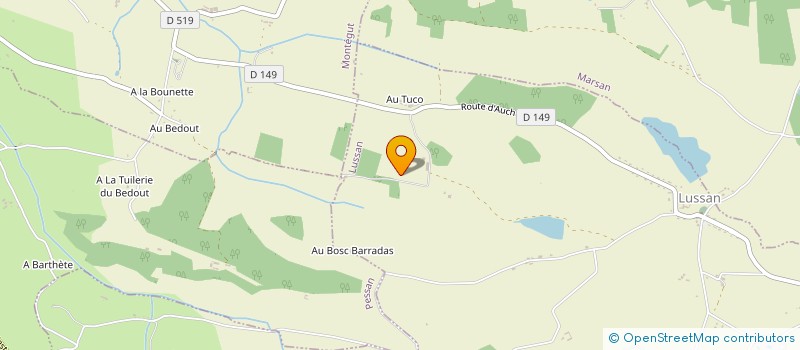 localisation de l'entreprise GFA DE LA BOUTIGUERE ET DU SENDAT  LUSSAN