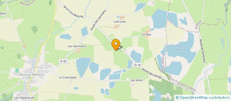 localisation de l'entreprise GFA DE LA BROSSE  BUSSY-ALBIEUX