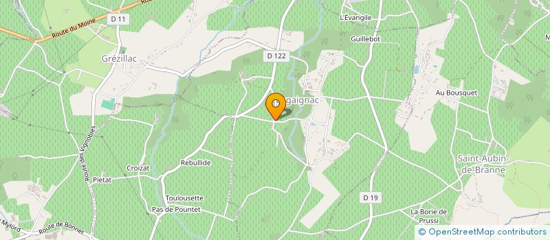 localisation de l'entreprise GFA DE LA CLOTTE  LUGAIGNAC