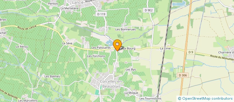 localisation de l'entreprise GFA DE LA CROIX PENET  CORCELLES-EN-BEAUJOLAIS