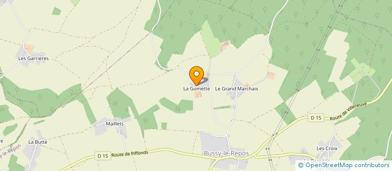 localisation de l'entreprise GFA DE LA GOMETTE  BUSSY LE REPOS