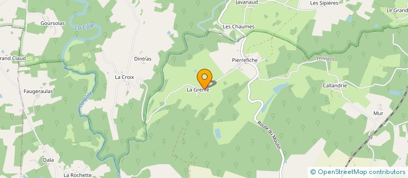 localisation de l'entreprise GFA DE LA GRENIE  THIVIERS