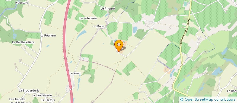 localisation de l'entreprise GFA DE LA HUSSAUDIERE  BELLEVIGNE-EN-LAYON