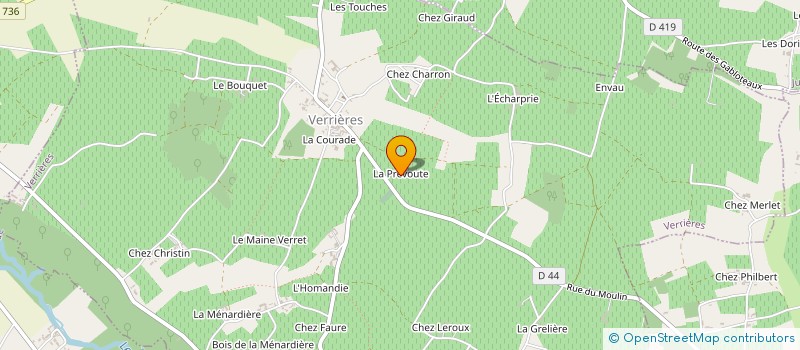 localisation de l'entreprise GFA DE LA PREVOUTE à VERRIERES