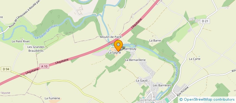 localisation de l'entreprise GFA DE LA SEGRIE  JAZENEUIL