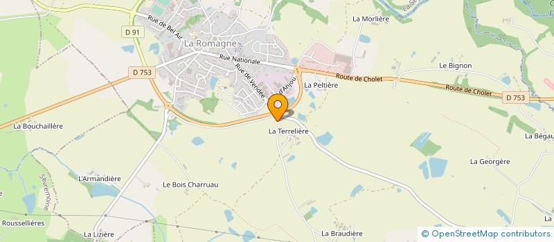 localisation de l'entreprise GFA DE LA TERRELIERE  LA ROMAGNE