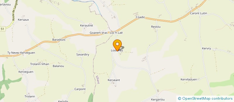 localisation de l'entreprise GFA DE LOSTENEZ  ELLIANT