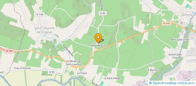 localisation de l'entreprise GFA DE MATEBOEUF à SAINT-LAURENT-DE-COGNAC