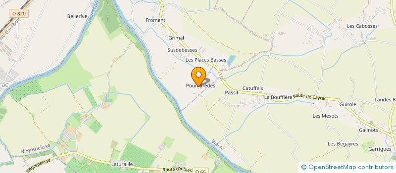 localisation de l'entreprise GFA DE POUMAREDE  CAYRAC