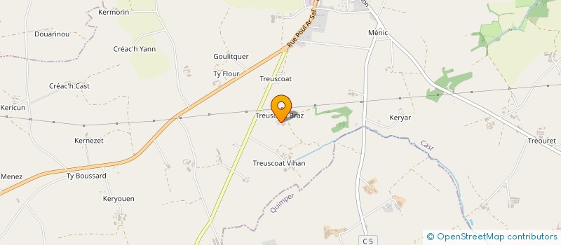 localisation de l'entreprise GFA DE TREUSCOAT VRAS  CAST