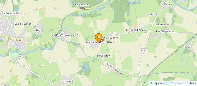 localisation de l'entreprise GFA DES CHAPELLIERES à VALLONS-DE-L'ERDRE