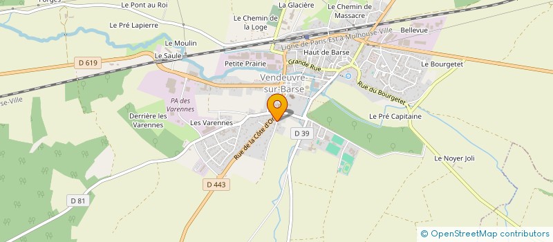 localisation de l'entreprise GFA DES ESSARTS  VENDEUVRE-SUR-BARSE