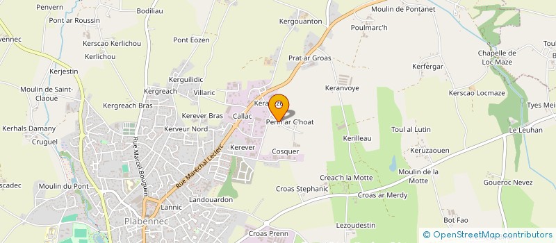 localisation de l'entreprise GFA DES FLEURS BLANCHES  PLABENNEC