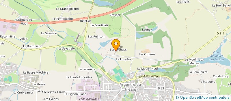 localisation de l'entreprise GFA DES GRANGES  ARGENTRE-DU-PLESSIS