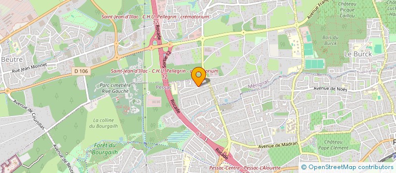 localisation de l'entreprise GFA DES PEPINIERES VITICOLES J. RAYMOND  PESSAC