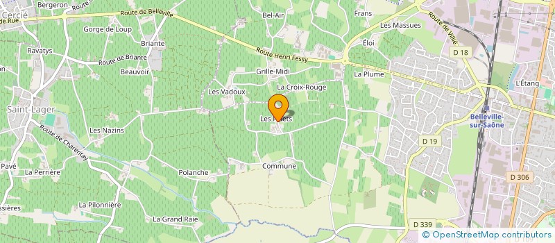localisation de l'entreprise GFA DES PILLIERS à BELLEVILLE-EN-BEAUJOLAIS