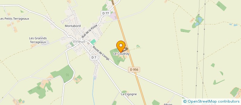 localisation de l'entreprise GFA DES TERRES DU COUDRAY  VINEUIL