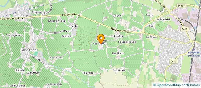 localisation de l'entreprise GFA DES VADOUX à BELLEVILLE-EN-BEAUJOLAIS