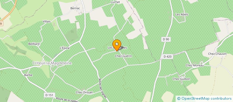 localisation de l'entreprise GFA DES VERDOIRIES à CRITEUIL-LA-MAGDELEINE